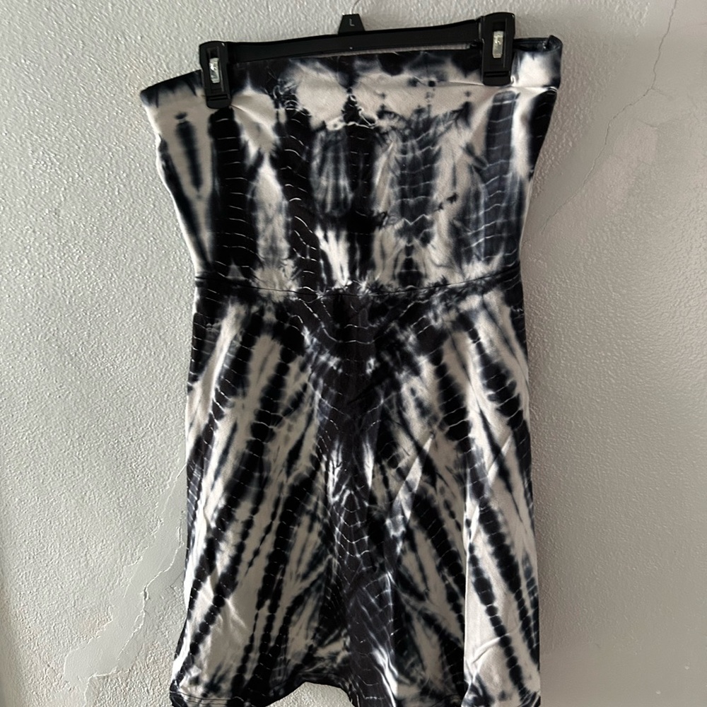 Tie-dyed tube top dress